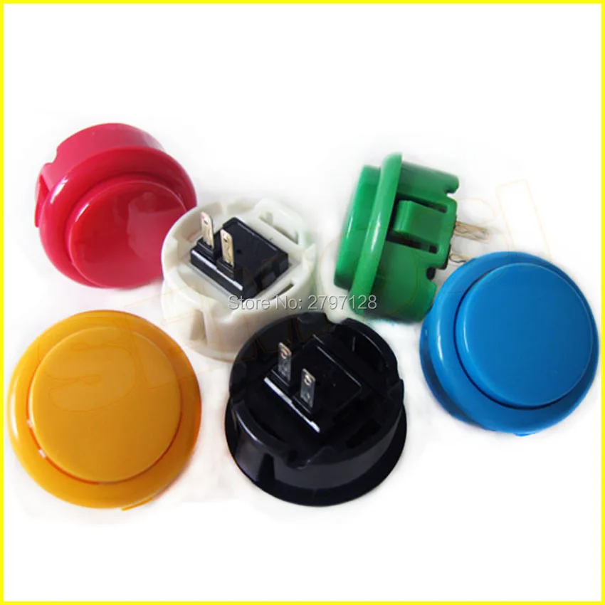 Высокое качество 50 шт./лот 30 мм круглая кнопка/аркадная кнопка с переключателем