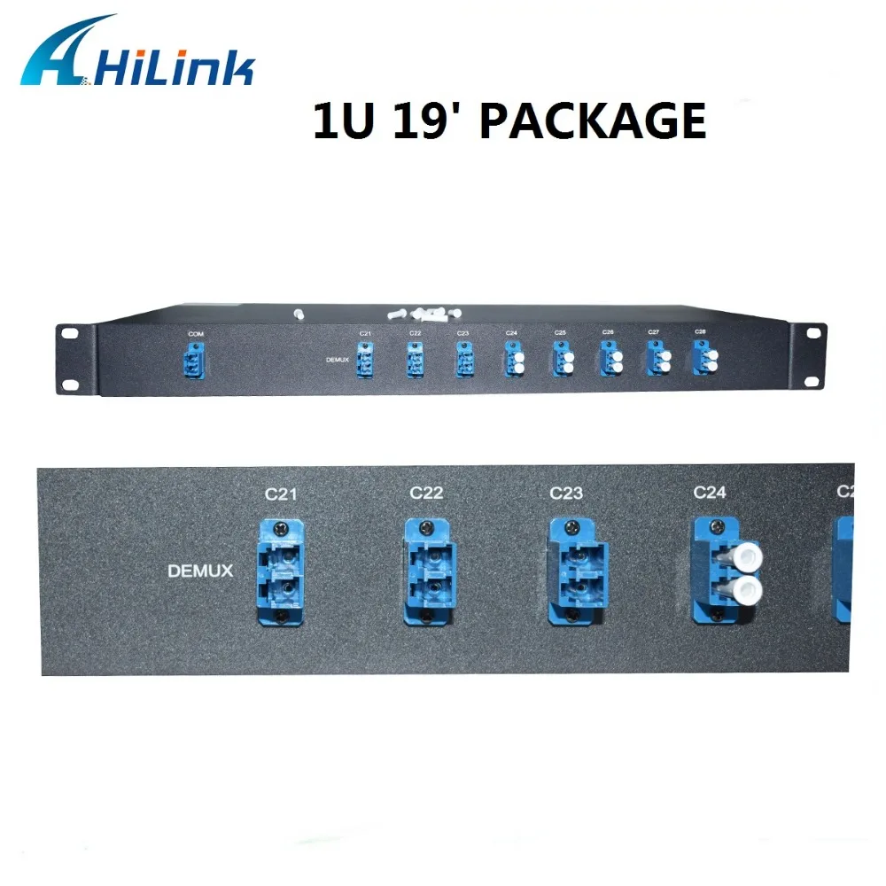 2 комплекта) 19' 1U/корпус оптического Кросса 8 каналов DWDM Mux+ Demux пара модуль, одиночное волокно C21-C28 LC/UPC 0.8nm мультиплексор