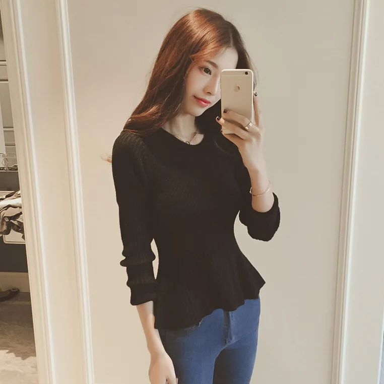 Winter Women Knitted sweater Pullovers autumn female long Sleeve Sweater Jumper top 2019 Solid | Женская одежда