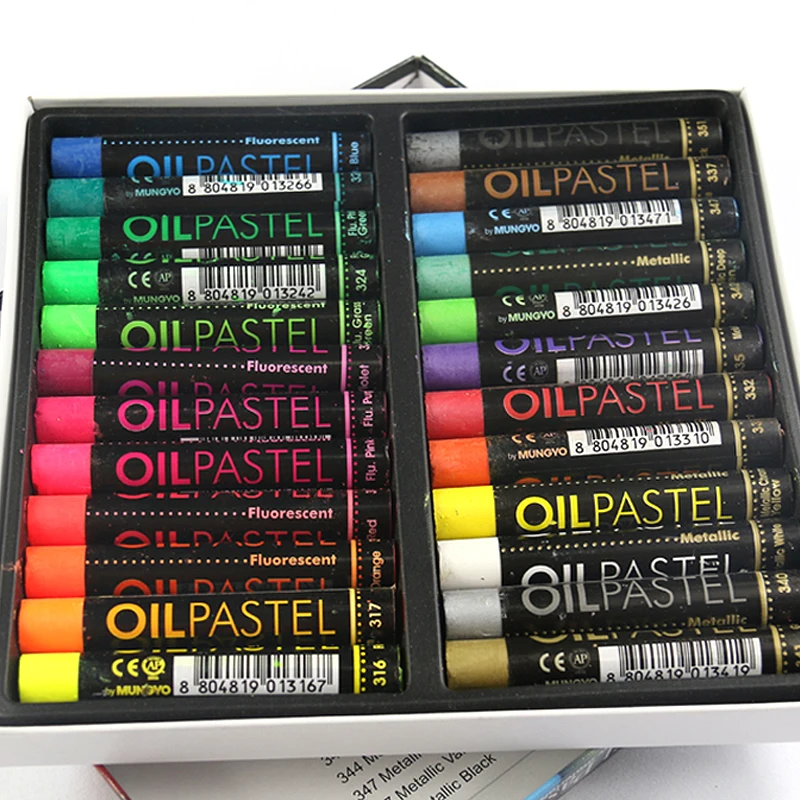 

12/24 Colors Soft Crayon Oil Pastel for Artist Student Graffiti Painting Fluorescent Metallic Color Pen School Stationery Gift