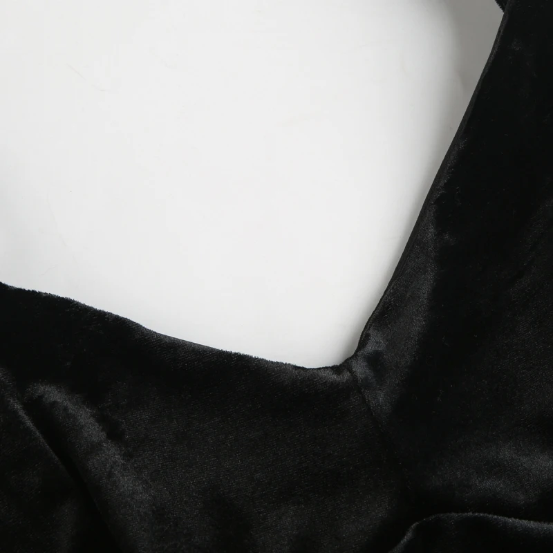 Осеннее бархатное платье HDY Черная Женская одежда элегантное комбинация женское