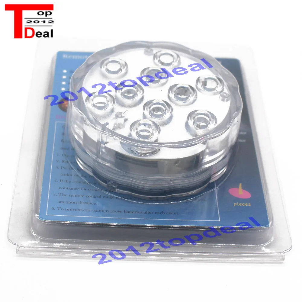 Погружной подводный светодиодный RGB светильник 10 светодиодов питание от