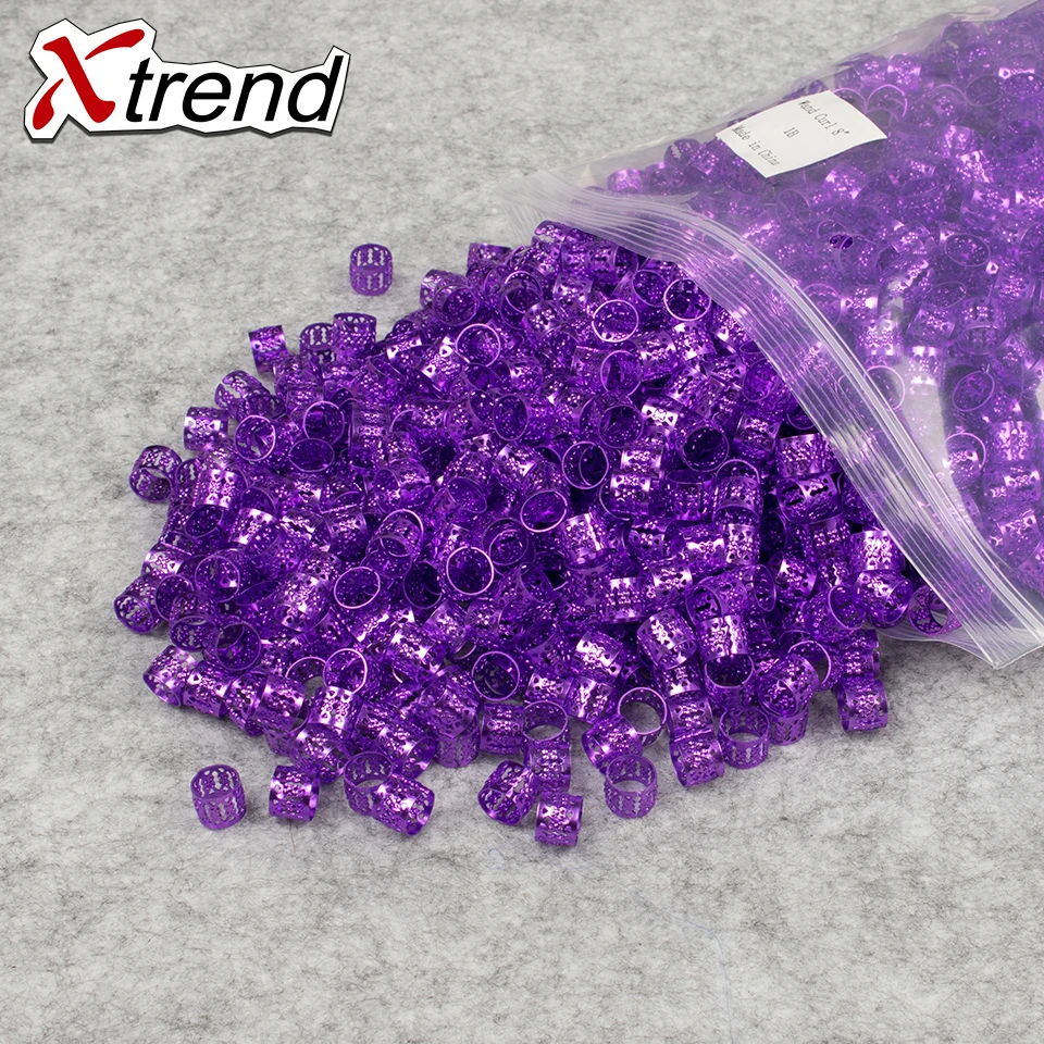 Xtrend 200 шт/партия красивые яркие цвета бусины для дредов регулируемые алюминиевые металлические кольца для волос для плетения кольца для дредов 9 цветов