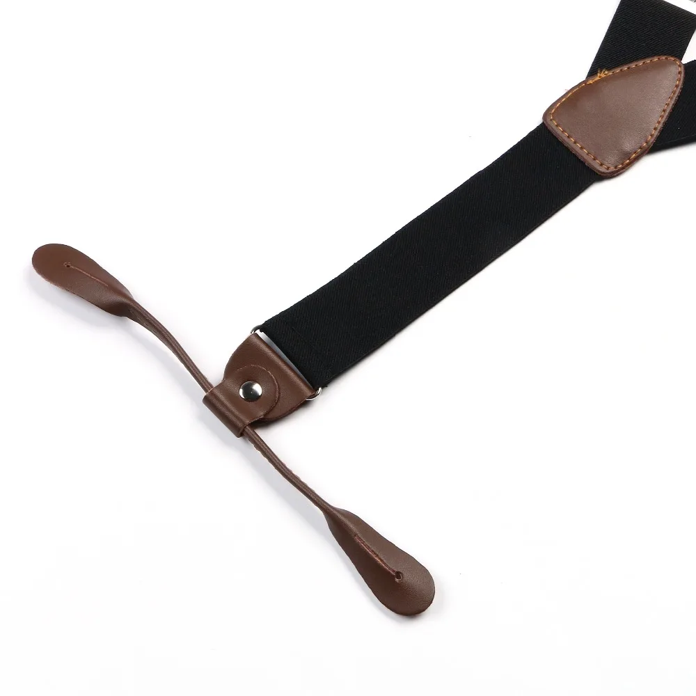 Подтяжки в стиле унисекс регулируемые планшетоны стандартные однотонные черные