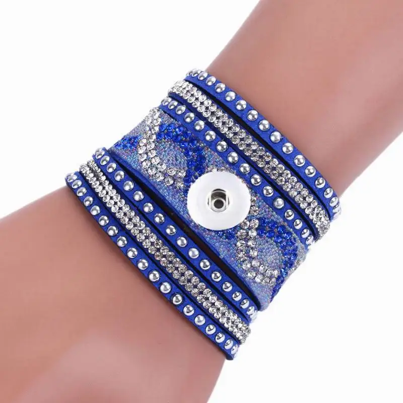 10 цветов Многослойные браслеты из искусственной кожи со стразами 18 мм кожаные с