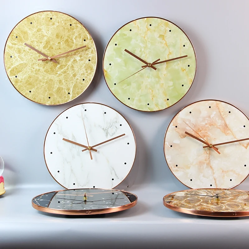 Минималистичные скандинавские мраморные настенные часы креативные домашние