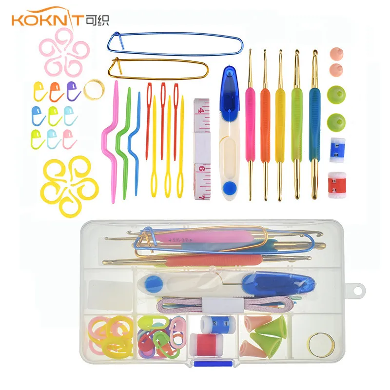 KOKNIT двухконцевые крючки для вязания крючком иголки швы крафт кейса набор в