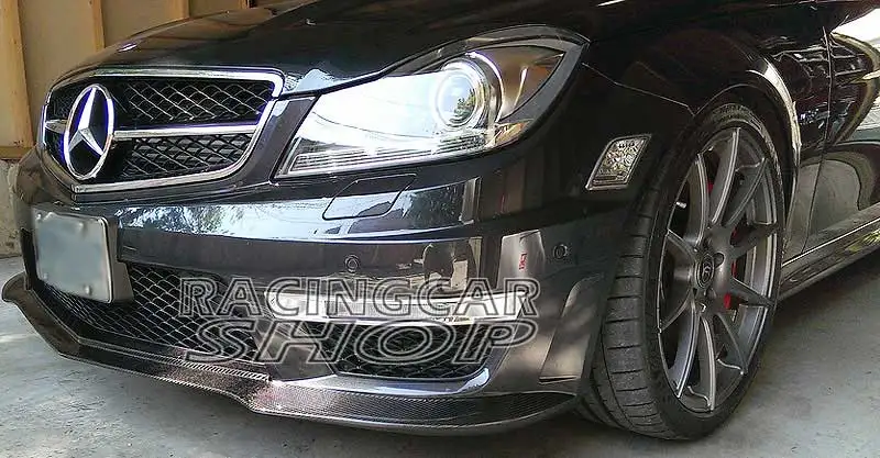 Настоящий углеродное волокно передний спойлер для Benz W204 C63 бампер AMG 2011 2014 M020|spoiler