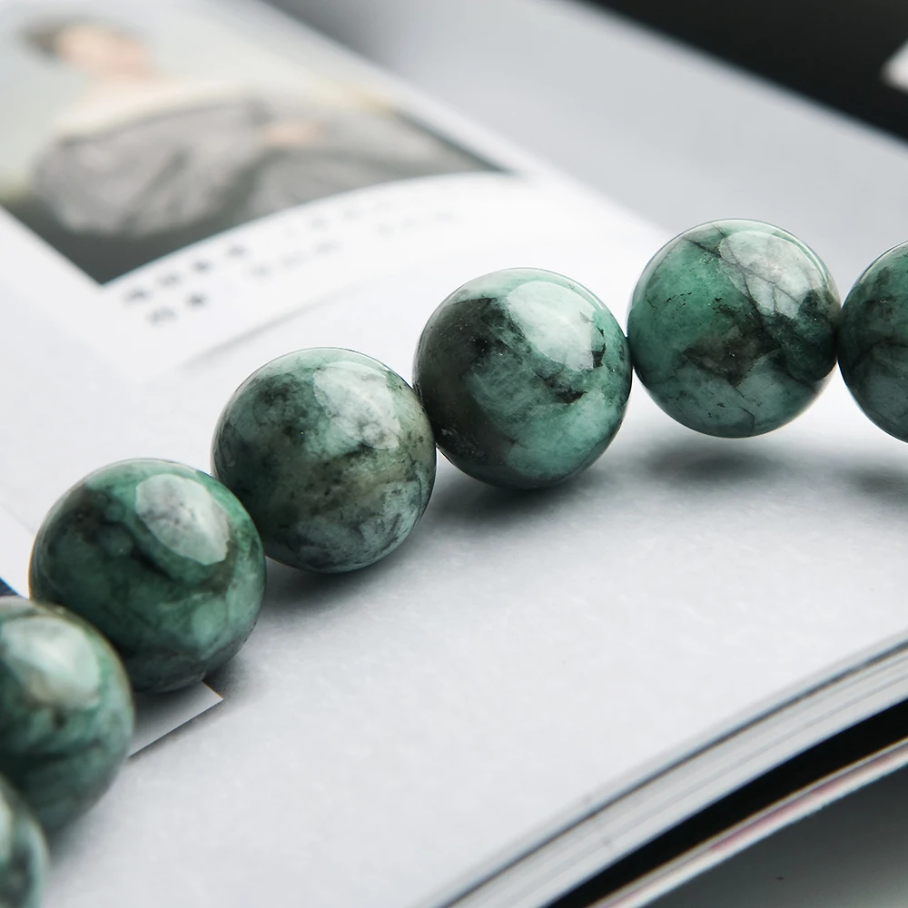 Natural Green Emerald Crystal Round Beads Bracelet 10mm 11mm 12mm Gemstone Women Rarest Jewelry AAAAA | Украшения и аксессуары