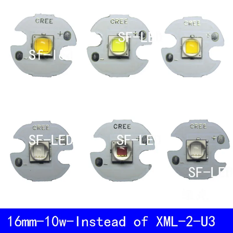1 шт. CREE XML2 светодиодный XM-L2-диод T6 U2 10 Вт белый нейтральный белый теплый белый красный зеленый синий розовый желтый УФ высокой мощности Светодиодный излучатель