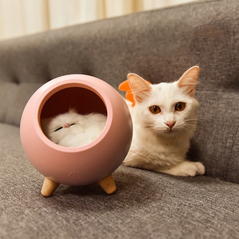 Котенок usb зарядка атмосферный ночник спальня светодиодный ночник практичная лампа для кормления Зарядка светодиодный декоративная подстветка милый подарок
