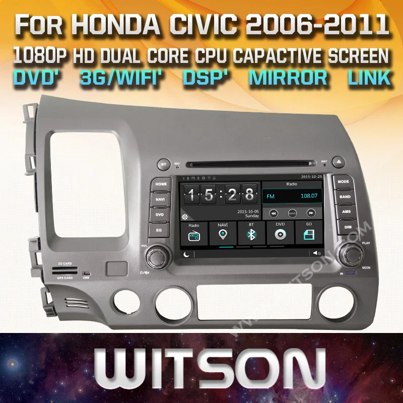 Автомобильный DVD GPS WITSON для HONDA CIVIC 2006 2011 с защитным экраном 1080P DSP WiFi/3G/DVR