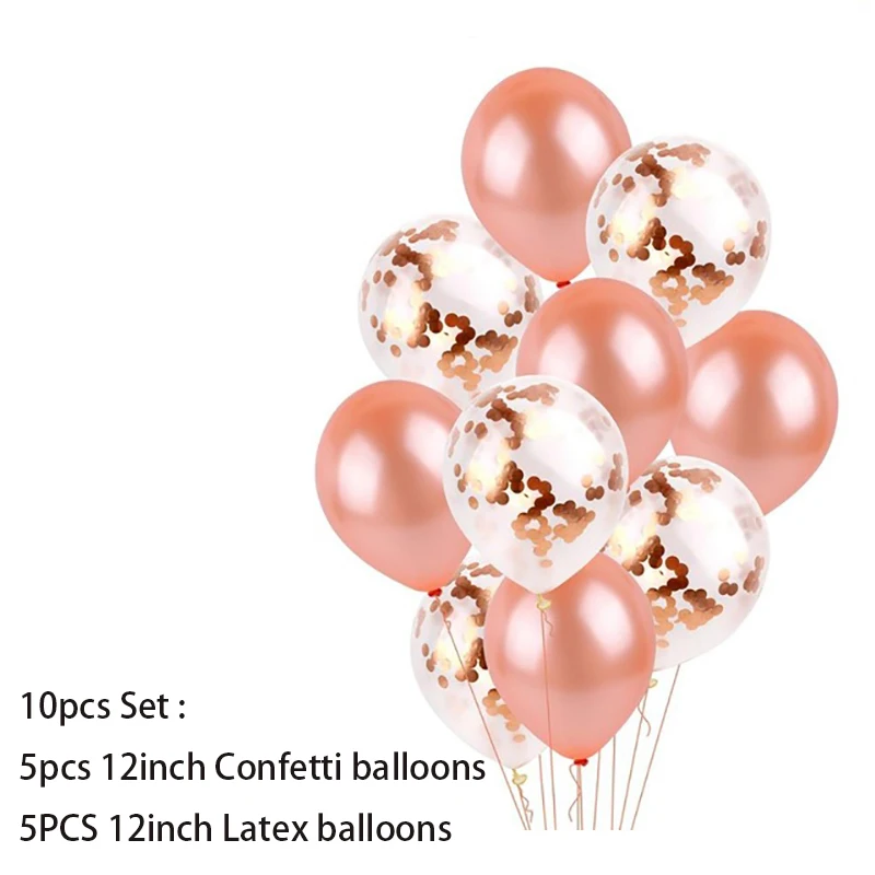 10pcs latex confetti Розовое золото воздушный шар "Конфетти" комплект Фольга Star воздушные шары с дизайном «сердце» Свадебная вечеринка Декор шары из латекса для Одежда для свадьбы, дня рождения украшения - Цвет: 10pcs latex confetti