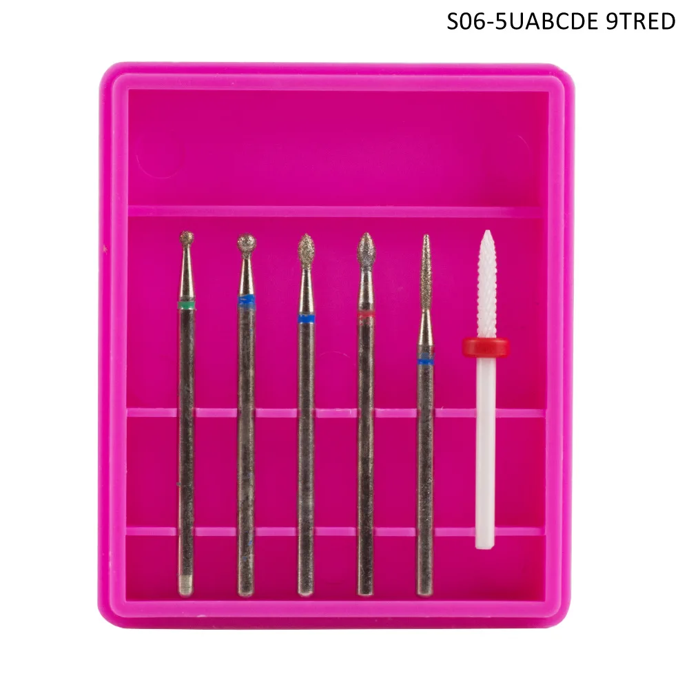 Алмазные сверла для ногтей с коробкой, керамическая фреза, фрезы, фрезы для маникюра, педикюра, сверла, насадки для маникюра