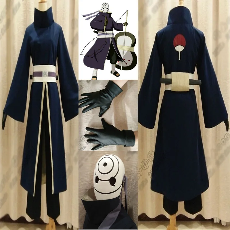 Высокое качество костюм с принтами из аниме ниндзя Акацуки Тоби Obito Мадара Учиха