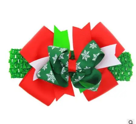 2017 новый Рождество Новый Ребенок Цветочные Печатный Топ Узел Повязка для Волос