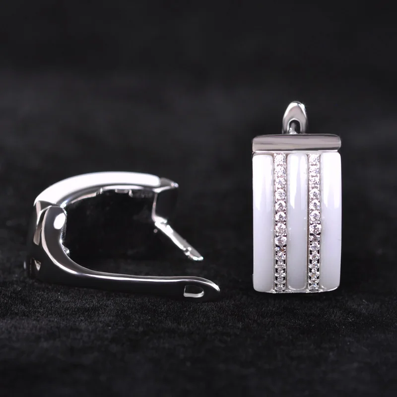 Blucome Циркон Керамические Ювелирные Изделия Комплекты Серьги и Кольцо Женщины