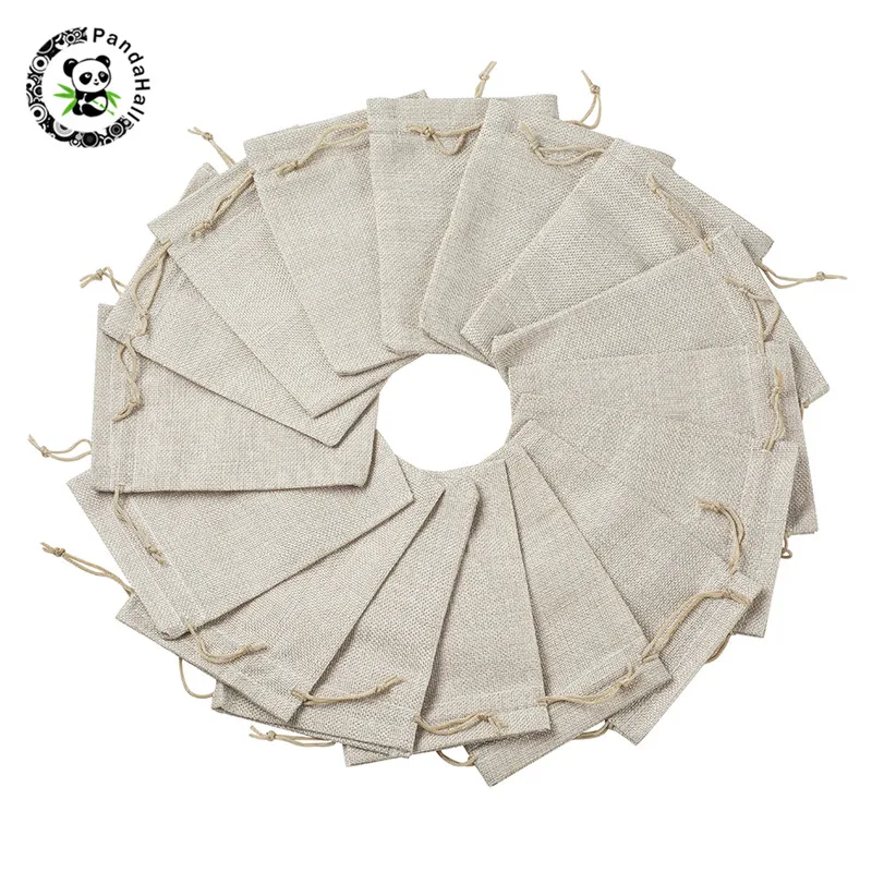 Pandahall 25/50 шт. 13,5x9,5 см/18x13 см в декорированном мешковиной горшке для упаковки мешков для Ювелирные изделия Подарки искусство упаковка коробка для хранения