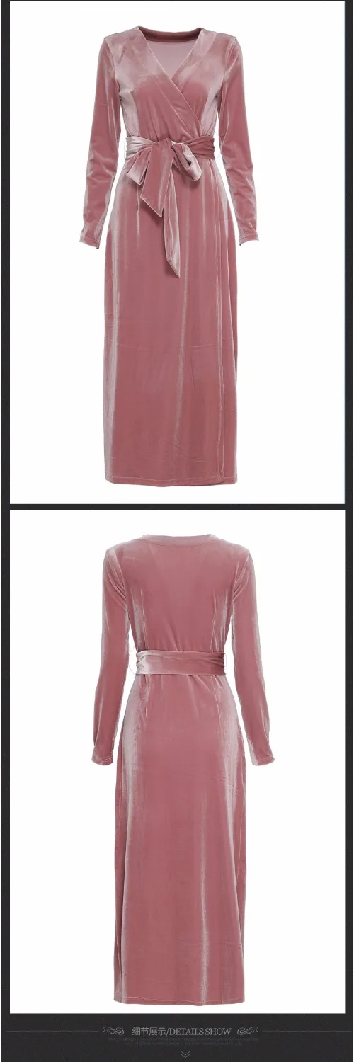 

FOLOBE Robe Femme Women Vestidos Velvet Dresses Elegant Vintage Long Sleeve Slim Evening Party Dresses Formal Dress