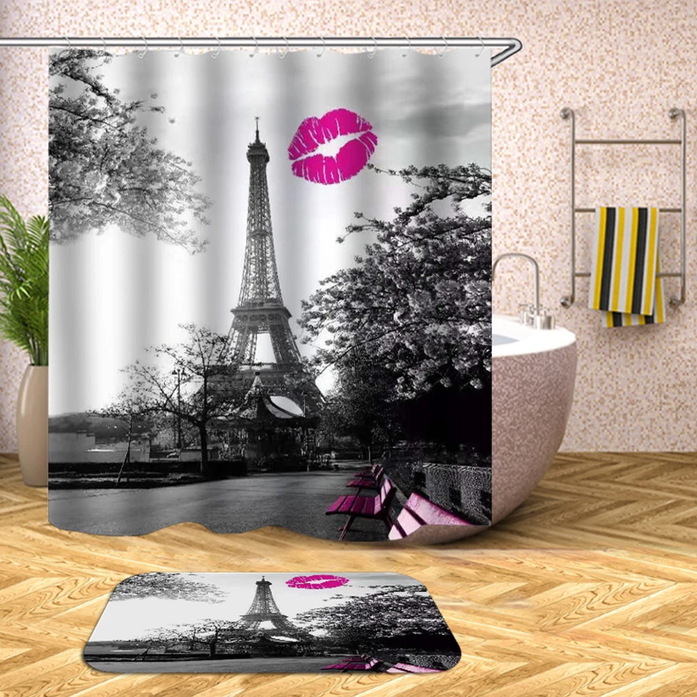

Paris The Seine River Shower Curtain For The Bathroom Drop Shipping Bath shower curtain Hooks