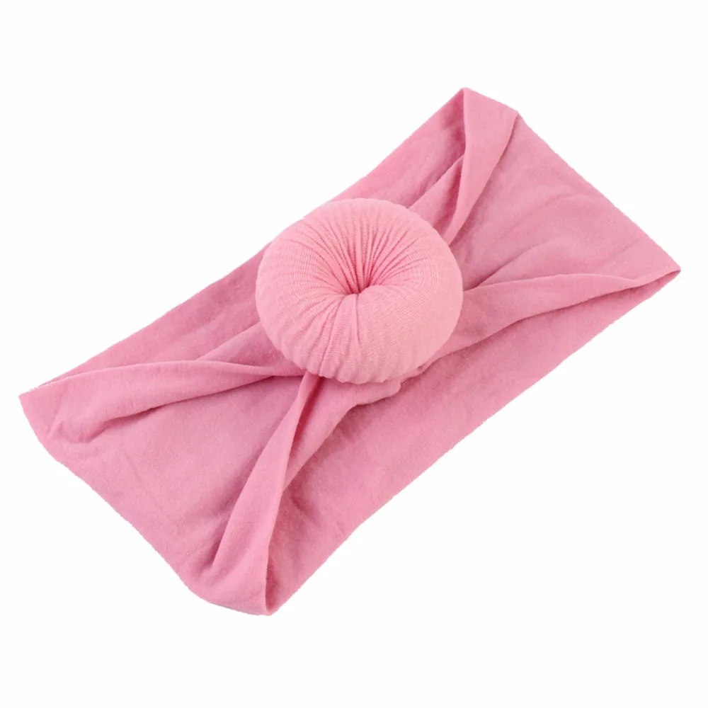 Puseky Nylon Headband For Girls Soft Round Knot Turban Baby Boys Elastic Hair Band Infants Head Wrap Toddlers Accessories | Детская
