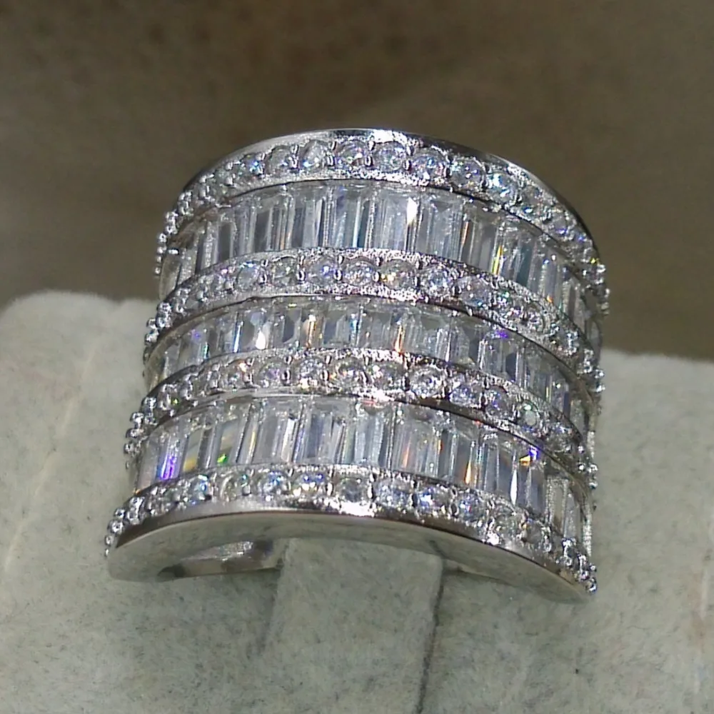 

Choucong Fashion Rings for 2016 Jewelry 925 Sterling Silver White AAA CZ Simulated stones Wedding Princess Women Ring Size 5-11