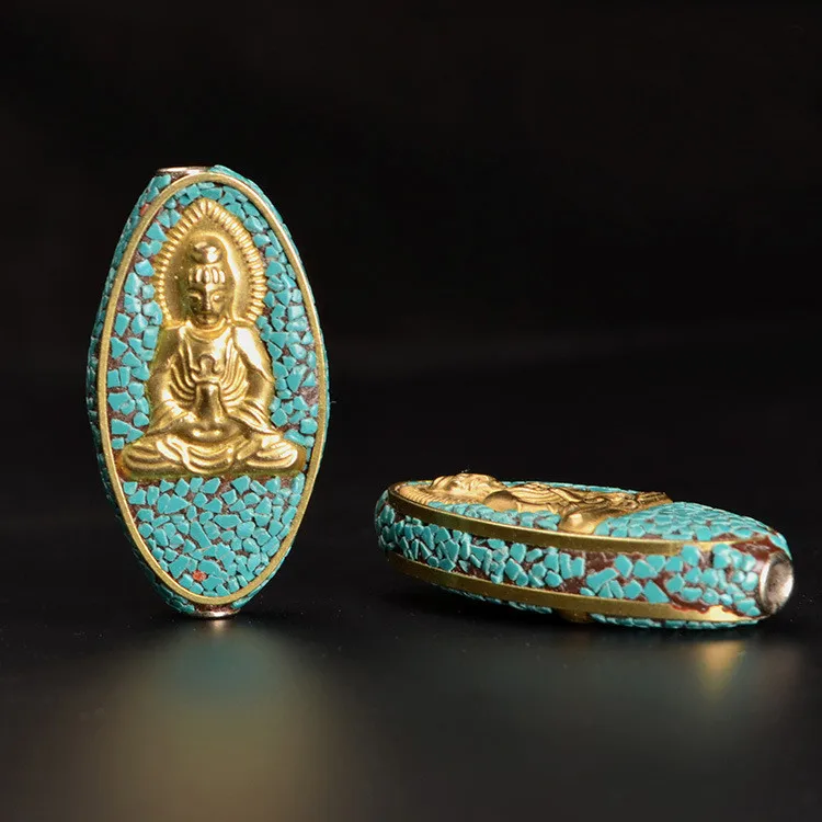2 шт листья Bodhi 16*33 мм латунные дробленые Rammel Avalokitesvara Непальские бусины