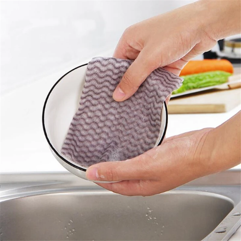 1 Roll/50pcs Disposable Household Non-Woven Kitchen Cleaning Cloth Wipes Multi-Function Rag | Дом и сад