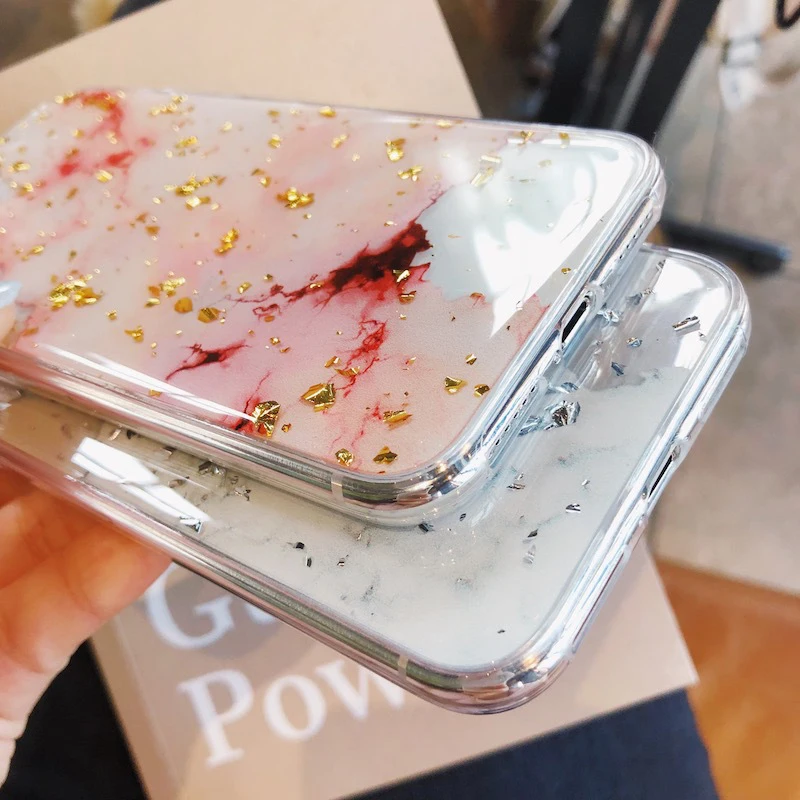 Роскошные золотые Фольга Bling Мрамор чехол для iPhone X XS Max XR Мягкий ТПУ 7 8 6 6s плюс