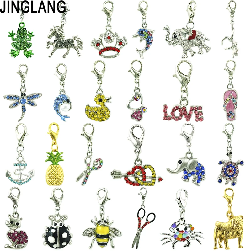Подвески JINGLANG Lucky Hybrid Красочные из сплава для браслета ожерелья ювелирные