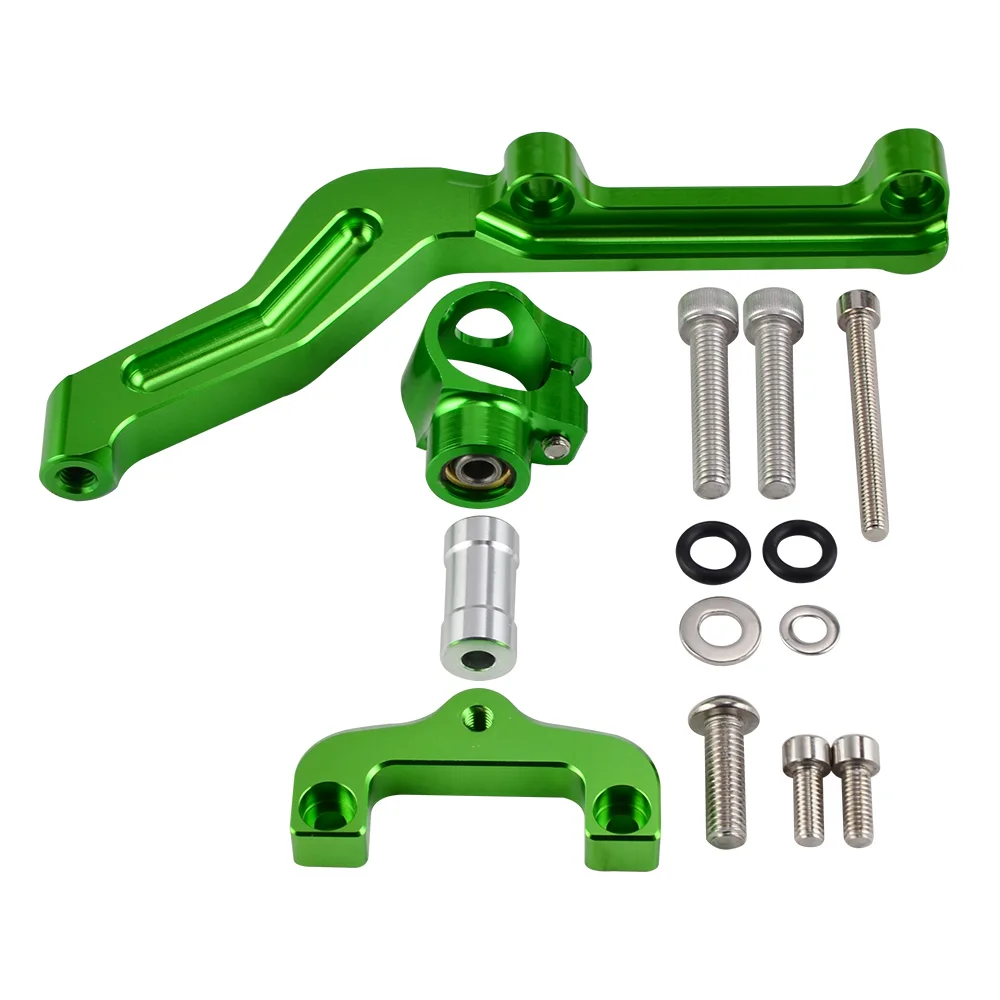 Мотоцикл с ЧПУ рулевой демпфер монтажный комплект стабилизатор Adjustablet для Kawasaki Z650 - Цвет: Green