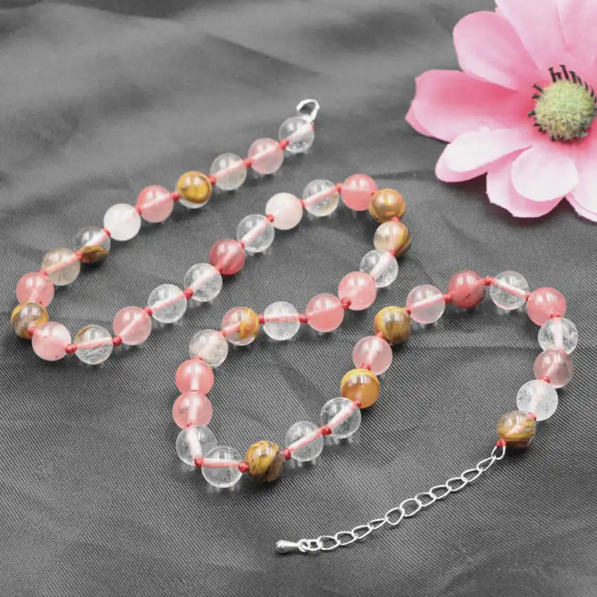 Ожерелье-чокер с разноцветным арбузом массивное ожерелье круглыми бусинами