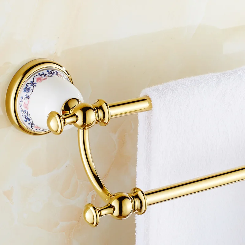 Двойная вешалка для полотенец ванной комнаты европейские антикварные Вешалки