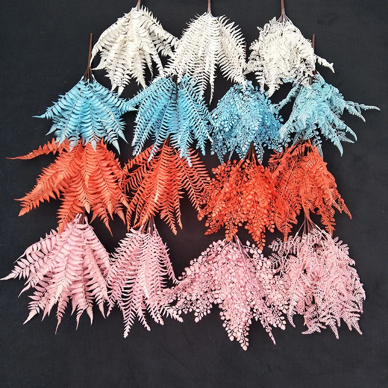 13 forks Artificial Pteris Flower Branch Wedding Angranment Fake Simulation Display Home Decoration DIY Flores | Дом и сад