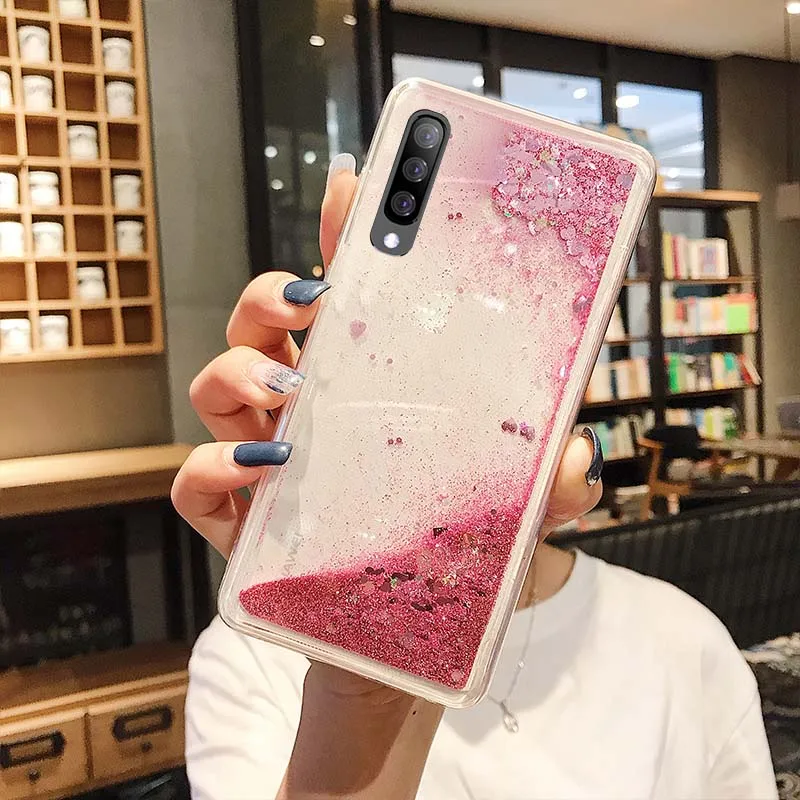 Зыбучих песков с блестками Мягкий силиконовый чехол для samsung Galaxy A70 A50 A40 A30 M30 M20 S10 Lite S9 S8 плюс A7 A8 A6 J8 J6 J4 крышка