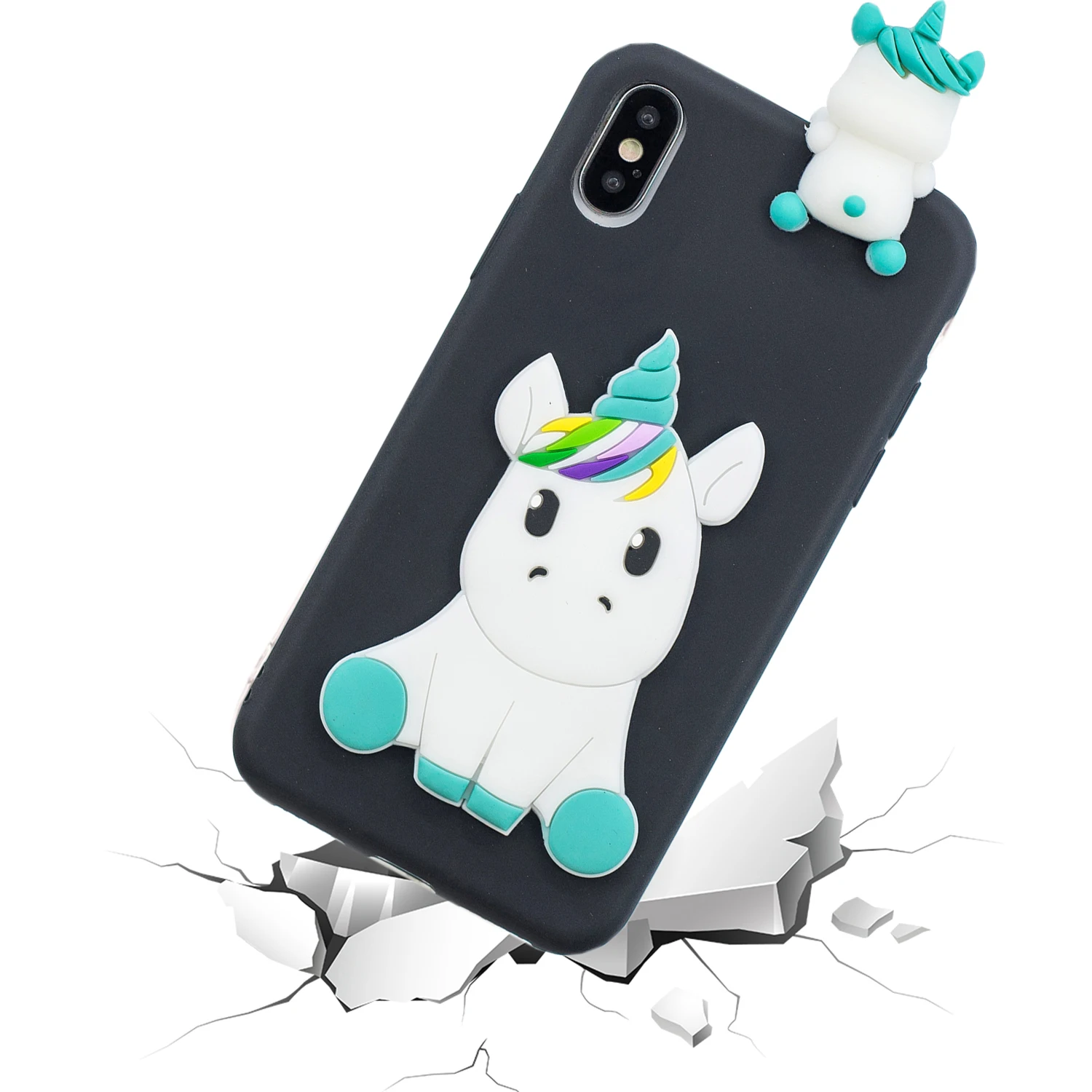 Прекрасный мультфильм 3D Единорог силиконовый чехол для huawei Y3 Y5 P20 Pro Коврики 10 9 Lite Honor 7C 7X 3E наслаждаться 8 7A фотоаппаратов моментальной печати 7S чехол для телефона