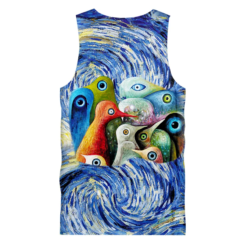 Мужская модная майка UJWI со звёздным небом и птицами хипстерский хипстер с