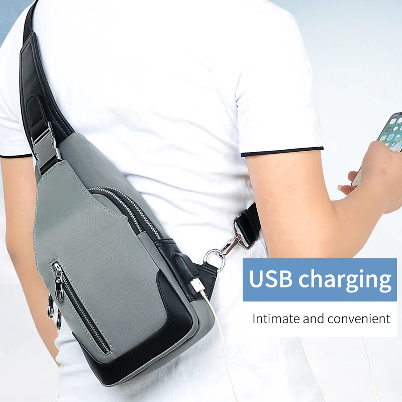 Мужские сумки через плечо usb Модные сумки через плечо мужские противоугонные нагрудные сумки школьная Летняя короткая Курьерская сумка новое поступление