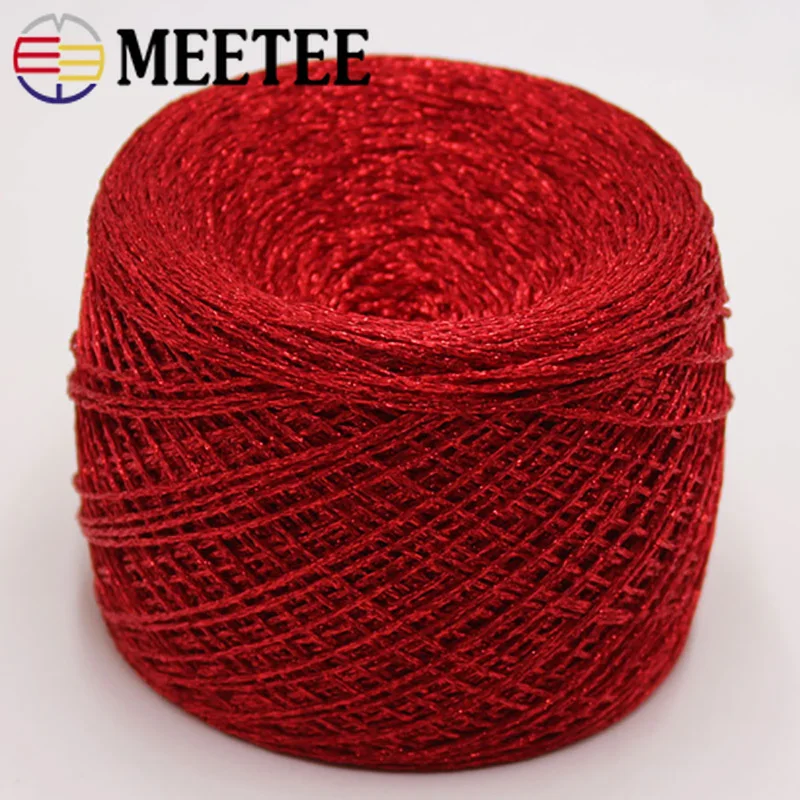Meetee 100 г/рулон Золотая Серебряная пряжа яркая проволока для вязания металлизированная нить DIY ручной вязки шнур для декора аксессуары для рукоделия