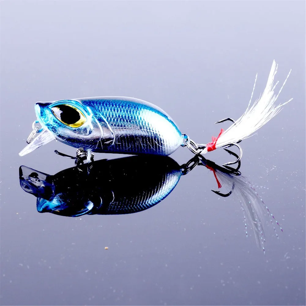 HENGJIA 7 шт. приманка для рыбной ловли гольян #8 воблеры жесткая крючки с перьями