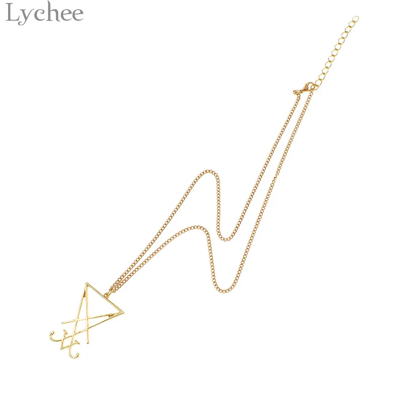Lychee Мода сплав sigil of Lucifer ожерелье с подвеской сатана унисекс звено цепи Цепочки и ожерелья Модные украшения для Для мужчин Для женщин