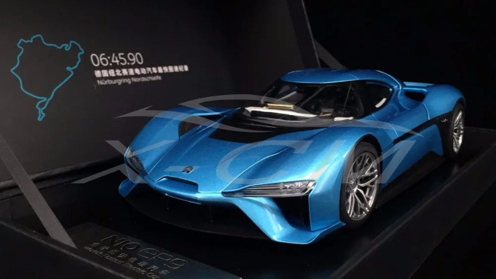 Литая модель автомобиля NIO Nio EP9 1:18(синий)+ маленький подарок