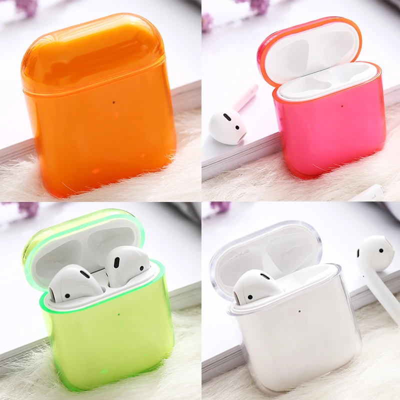 Цветной корпус для Airpods, милые наушники, чехол для AirPods, Мультяшные беспроводные наушники, аксессуары для Apple Airpods, Жесткий Чехол