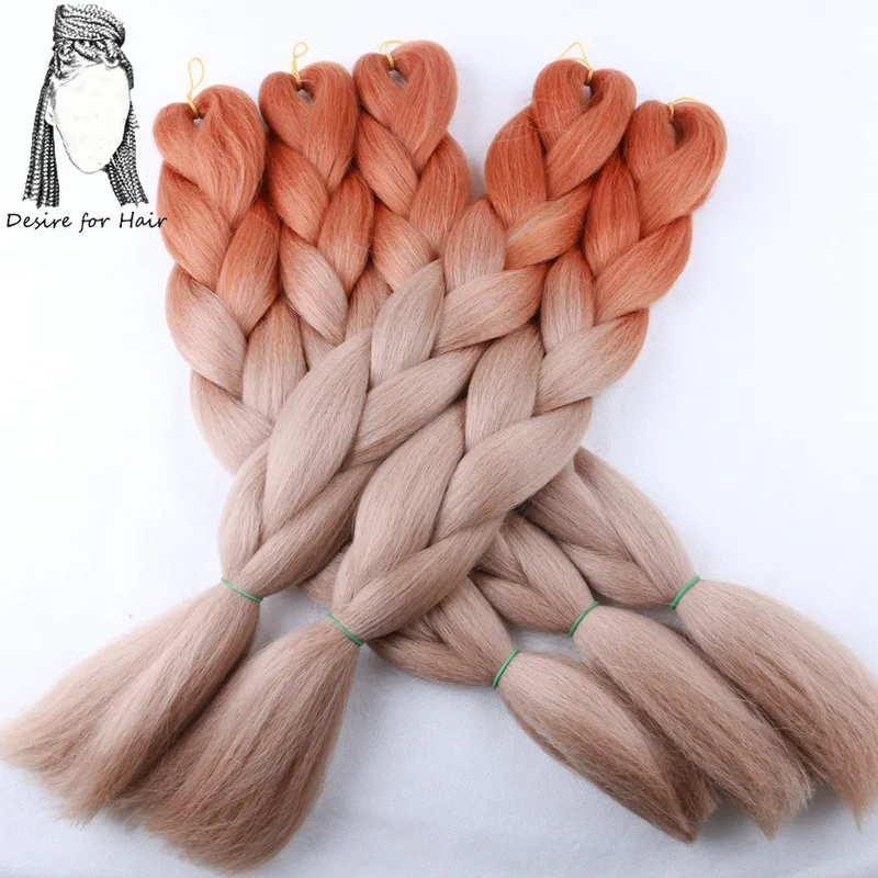 Desire for hair 1 шт. коричневый термостойкий синтетический плетение наращивание волос огромные косички для коробок косички изготовление волос - Цвет: P18/613