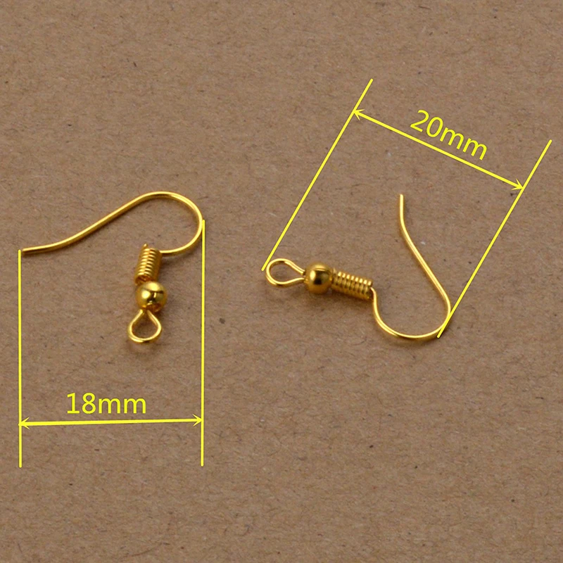 Diy застежка золотистого цвета 200 шт. крючки для сережек Проволочная и фурнитура