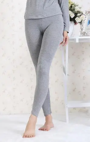 Jinsen Aite размера плюс XL-6XL, новинка, зима и осень, модальные кальсоны для женщин, удобные, высокая эластичность, штаны, термобелье, JS13 - Цвет: Серый