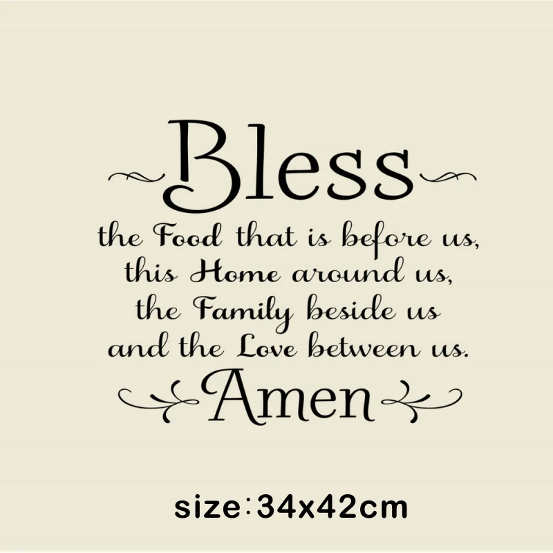 Bless the Food Before Us наклейка для кухонной стены Wall Sayings Art Home Decor|Наклейки на стену| |