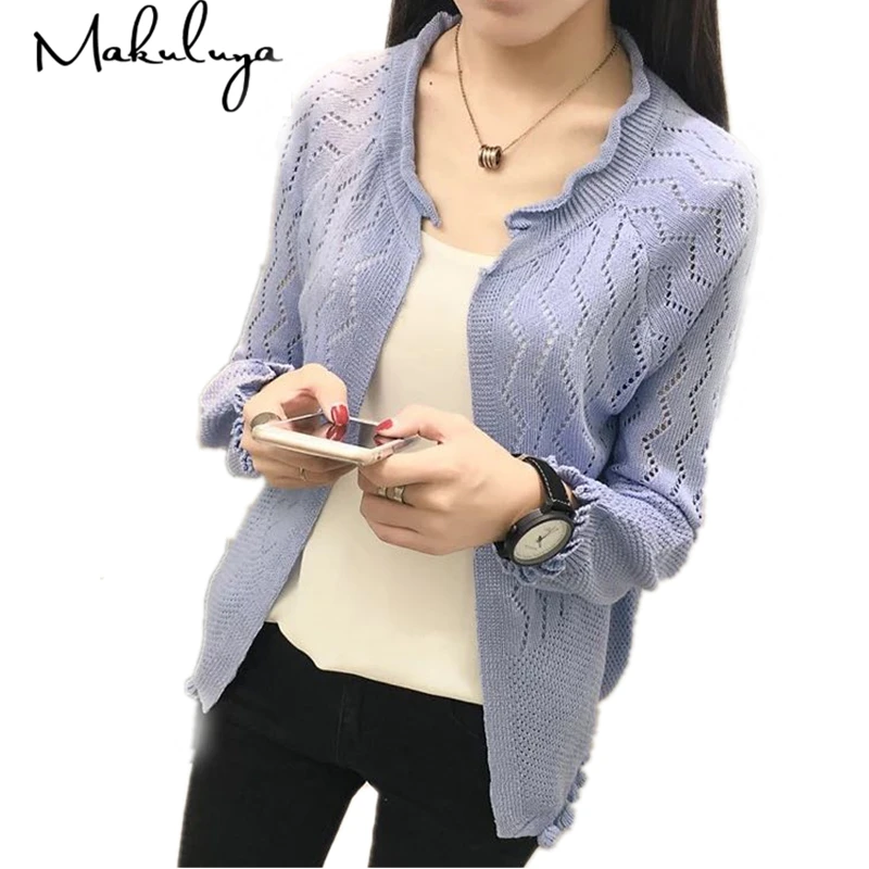 Spring autumn women solid color Sweater female outerwear short sweater lady style long sleeve Knitting Cardigan coat QW |