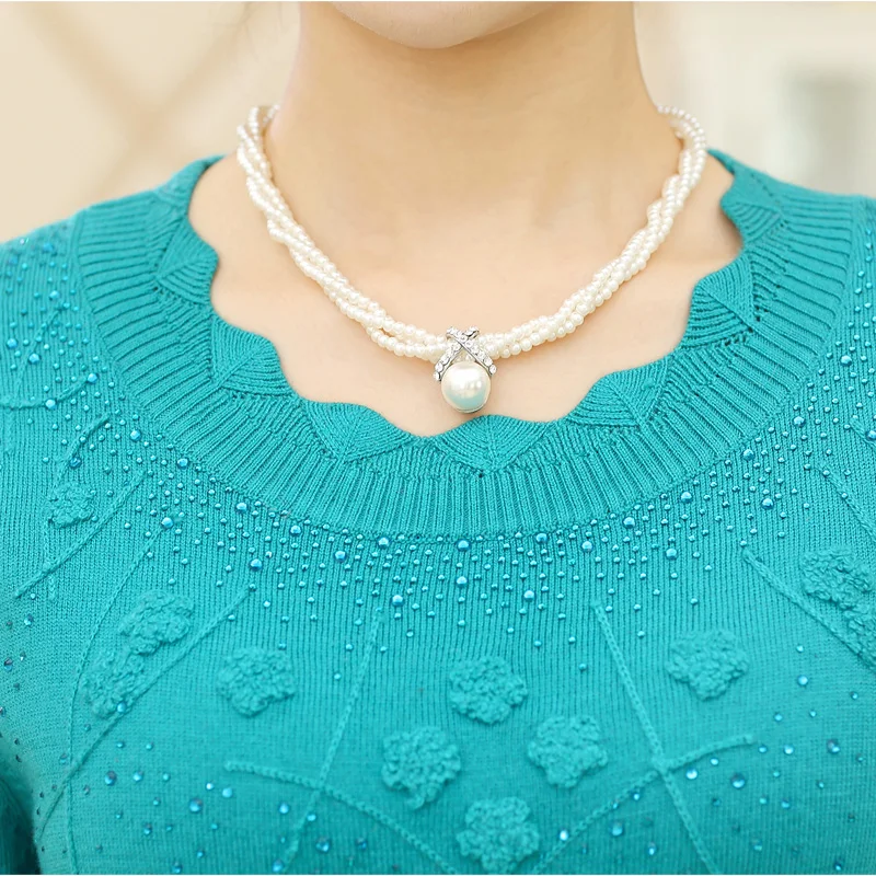 Осенне-зимний кашемировый свитер большого размера с воротником в виде листьев