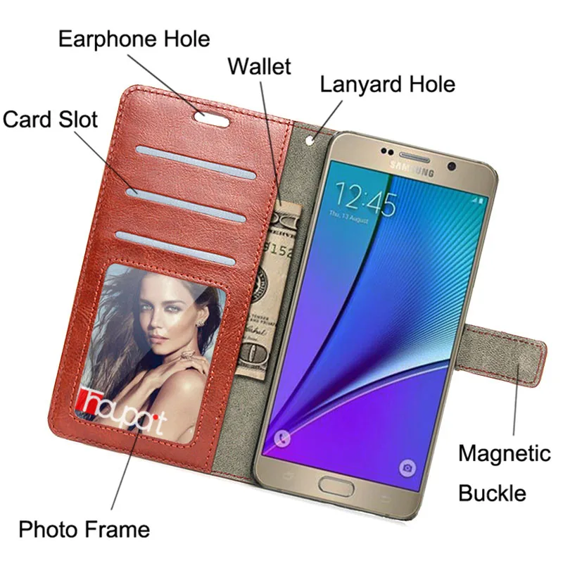 Thouport для samsung Galaxy Note 3 5 7 8 чехол с рамкой для фото Ретро Флип Бумажник кожаный чехол s для samsung Note8 крышка